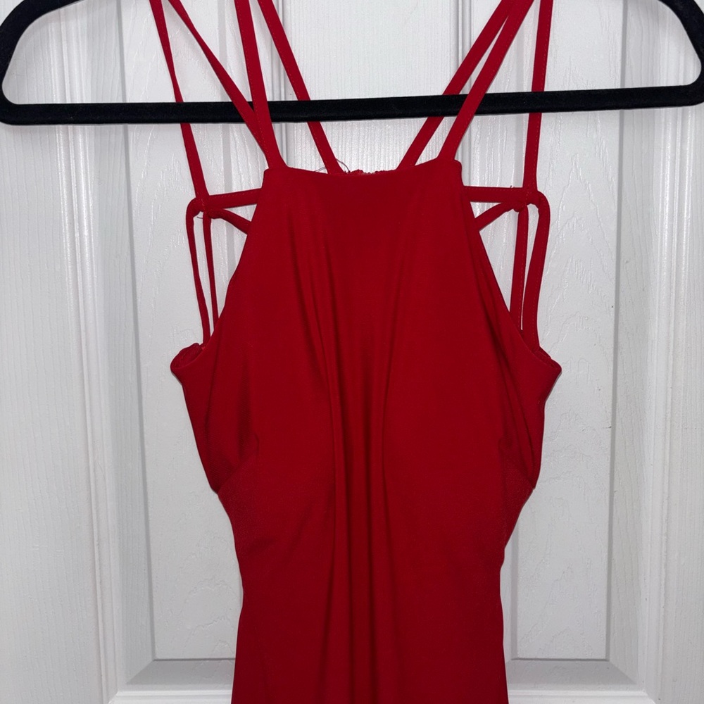 Morgan & Co. Vibrant Red Strappy evening gown